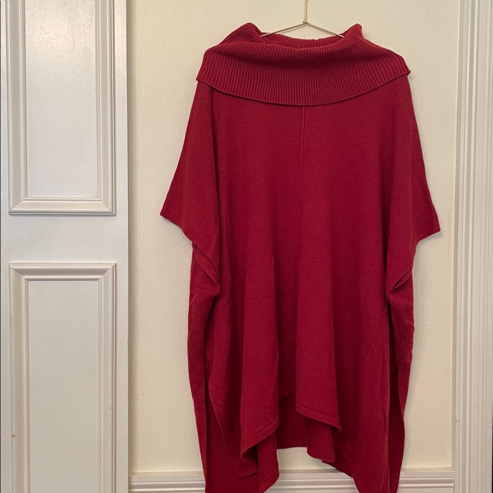 NWT Melissa Paige Burgundy Cowl Neck Cape/Poncho  size 2X/3X